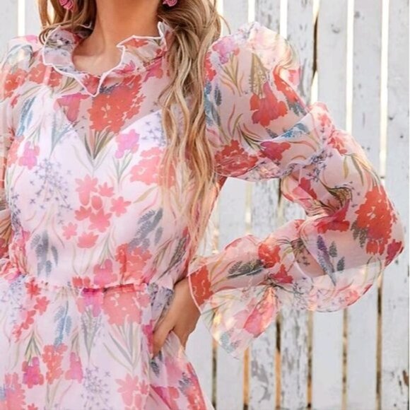 FLORAL MESH SPECIAL EVENT DRESS PREMIUM QUALITY - Picture 5 of 9